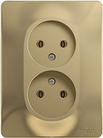 Розетка без заземления Systeme Electric Glossa 1-м. 2 мод. титан картинка